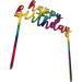 Rainbow Happy Birthday Cake Topper Acrylic Birthday Cupcake Topper Cake Pick Decorations for Birthday Party Cake Desserts cup cake topper - Buy Online on GoSupps.com