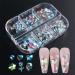 6 Grids Manicure Jewelry Accessories Winter Diamond 3D Nails Rhinestones Aurora Crystal Snowflakes Resin(B) - Buy Online on GoSupps.com
