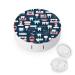 Dental Seamless Pattern Round Case For Contact Lens Kit Storage Box with Mirror Printed