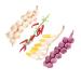 4pcs String Simulated Garlic Hanging Skewers Vegetable Reward