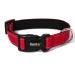 Lonto dog collar made of durable nylon size L soft padded collar for dogs 360 reflective & click closure metal ring & adaptation through continuous slide red l red red