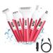 Nasjac Electric Razor for Women, 5 in 1 Women Electric Shaver Bikini Trimmer for Eyebrows Nose Public Hair Facial Legs Armpits Painless Removal Dry & Wet Body Cordless USB Rechargeable Red