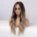 Buy Haircube 24-Inch Ombre Brown Curly Wig - Naturally Looking Synthetic Women's Wig with Middle Parting - Buy Online on GoSupps.com
