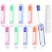 8 Pack Travel Folding Toothbrush with Box + 1 Pcs Fine Plastic Hair Combs Potable Size Fold Toothbrush with Soft Bristle Individually Wrapped for Camping School Home Supplies Hiking Business Trip
