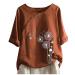 Ppanguding T-shirt women Summer Elegant Short sleeve Pusteblume Pressure Lose Rundhals Blouse tops Tops Tunic Tea Shirt Blouse Shirt Short Short Tank Top Xl Red