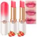 evpct 2Pcs Strawberry Tinted Lip Balms PH Lip Color Changing Lipstick Balm Stain Gift Set Queen for Women Girls Korean Mood Long Lasting Color Change Light Pink Lipstick Lip Tint Plumper Gloss 2 Count (Pack of 1) 2Pc Str...