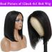 UDesire 12A Brazilian Virgin Human Hair Short Bob Wig 8 Lace Front with T Part Closure - Natural Black Straight Bob Wig with Baby Hair | Pre Plucked | Pack of 1 - Buy Online on GoSupps.com