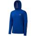 BASSDASH UPF 50+ Mens UV Sun Protection Long Sleeve Performance Fishing Hoodie Hooded Shirts Royal Blue/White Logo Medium