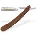 Razor with wooden handle and gold etching 5/8 inch fixed razor blade