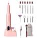 Electric Nail Drill,Cordless Nail Drill -Wireless Electric Portable Professional Nail File Machine with Nail Drill Bits Pink