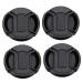 Milisten 4 Pcs Camera Lens Cover 62mm Lens Cap Lens Hood Cap Front Lens Replacement Cover Universal Lens Cap Centre Pinch Lens Cover Camera Lens Lid Hood Cover Splash Proof Plastic Black 6.2X6.2CM