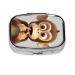 The Silent Monkey Printing 2 Compartment Small Pill Case Cute Small Pill Box Purse Pill Boxs Travel Pill Organizer for Pocket Purse and Travel Gifts