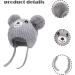 Cute Bear Kids Winter Hat | Dual Pom-Pom Chenille Knitted Warm Hat for Boys & Girls | Fleece Lined Earflap Cap for Toddlers 1-5 Years - Grey - Buy Online on GoSupps.com