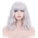 Shop 35.6 cm Silver Curly Wig for Women & Girls - Synthetic Silver White Wig with Pony Cap - International Shipping Available - Buy Online on GoSupps.com