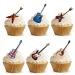 28 Stand Up Acoustic Rock Guitar Themed Edible Wafer Paper Cake Toppers Decorations