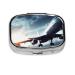 Airplane Printed Square Pill Box Portable Travelling Pill Box Medicine Organiser