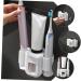 Zerodeko Toothpaste Holder & Toothbrush Organizer - 4 Slot Wall-Mounted Dispenser | Reusable Toothpaste Rack | TPE Material | White | 12.5x9x5.5cm - Buy Online on GoSupps.com