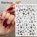 Decor Botanical Adhesive Decal Simple Plant 3D Flowers Leaf Black White Nail Stickers(black) - Buy Online on GoSupps.com