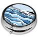 Portable Travel Pill Box - 3 Compartment Round Organizer with Waves Design for Traveling - International Shipping Available - Buy Online on GoSupps.com
