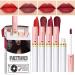 4 Colors Lipstick Matte Liquid Lip Gloss Set Long Lasting & Waterproof Natural Tube Red Lip Gloss Ingredients & Non-Sticky Lip Tint (Set C)