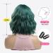 OUFEI Short Green Wavy Wig for Women - Synthetic Heat Resistant Hair for Daily Party & Cosplay - 13 Inches - Buy Online on GoSupps.com