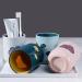 Digjobk Light Blue Toothbrush Mug - Creative & Simple Dental Cylinder Cup for Couples | Cloudwash Handle | Perfect Household Bathroom Accessory - Buy Online on GoSupps.com