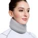 VELPEAU Neck Brace for Neck Pain and Support - Soft Cervical Collar for Sleeping - Vertebrae Whiplash Wrap Aligns, Stabilizes & Relieves Pressure in Spine for Women & Men (Stabilized, Grey, Medium 3) 3 Inch (Pack of 1) M"