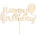 Alsino personal cake topper for all occasions - wedding birthday baptism birth birth communion confirmation - made of sustainable wood (LA -65) Happy Birthday Ballon La -65 Happy Birthday balloon