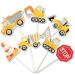 35-Pack Construction Cupcake Toppers Picks, Dump Truck Excavator Tractor Party Cake Toppers for Kids Birthday Baby Shower Party Decorations Supplies. A-construction