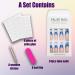 QINGGE Navy Blue French Tip Press on Nails Medium Length Coffin Glossy False Nails - Full Cover Wave Design Acrylic Nails for Women - Buy Online on GoSupps.com
