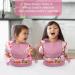 Vicloon Silicone Baby Feeding Set | 4Pcs Weaning Set | Suction Plate, Bib, Spoon & Fork | BPA Free | Toddlers & Kids Divided Plate | Gift - Pink - Buy Online on GoSupps.com