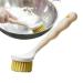 Long Handle Dish Brush - Long Handle Pan Brush Long Handle Pan Sisal Brush Design Strong Decontamination Wear-Resistant for Barbecue Tool Khaki