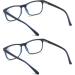 MMOWW 2-Pack Reading Glasses for Men & Women | Anti-Blue Computer Glasses with Spring Hinges - Blue 1.5x - Buy Online on GoSupps.com
