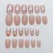 Almond Press on Nails - Short Round Chrome Gloss Fake Nails with Glitter - 24pcs Acrylic Artificial Stick On Nails for Women - Buy Online on GoSupps.com