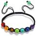 Lava Rock 7 Chakras Aromatherapy Essential Diffuser Bracelet Braided Rope Volcanic Stone Bead Bangle Bangle Durable and Practical