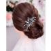 Bridal Sapphire Crystal Hair Comb Pearl Blue Crystal Leaf Marquise Hair Piece Prom Party Festival Wedding Hair Accessories for Women and Girls (Silver) Snap Clips - Buy Online on GoSupps.com