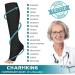 Charmking Zipper Compression Socks 2 Pairs Open Toe 15-20mmHg for Women Men - Nurse Recommended for Improved Circulation - Size L-XL, Black/Black - Buy Online on GoSupps.com