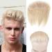 Lordhair Toupet men 100% European real hair men toupet real hair V-Loop Skin Toupet men toupet men toupet real hair men light blond 22# 15.2*5.1cm