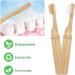 SWKJ Portable Bamboo Toothbrushes - 2 Pcs Organic Natural Folding Toothbrush with Soft Bristles for Eco-Friendly Travel - Buy Online on GoSupps.com