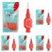 Tepe interdental brushes Extra soft red (ISO size 2: 0.5 mm) / for particularly gentle & efficient cleaning of interdental spaces / 1 x 8 interdental brushes (pack with 5)
