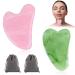 2pcs facial stone gua-sha gua Sha stone face massage guasha stone face massage gua sha stone set face guasha face massage stone face guasha with 2pcs gray velvet pocket