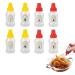 ACONDE 25 ml Mini Ketchup Bottle 8 Pieces Refillable Mini Sauce Bottle Portable Sauce Bottle with Caps for BBQ Dressing 8PACK