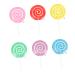 Hohopeti 6 Pieces Lollipop Model Sugar Ornament Home Supplies Miniature Home Decorations Miniature Lollipop Decorations Miniature Swirl Rainbow