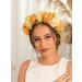 IYOU Flower Crown Headband Orange Rose Hair Bands Rave Floral Day of the Dead Halloween Headpiece Hair Accessories for Women and Girls - Buy Online on GoSupps.com