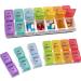 New Weekly Pill Box Organiser Pill Boxes 7 Day 2 Times a Day with 14 Compartments (Detachable/Combined) Travel Pill Box Pill Holder for Vitamins and Medication Rainbow B