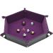 Dice Tray Dice Holder PU Leather Folding Rectangle Tray Purple Velvet for Dungeons and Dragons DND RPG MTG and Other Dice Games (Purple-6)