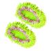 Stevlogs 2pcs Floor Mopping Shoe Floor Mopper Slipper Home Floor Cleaner Cleaning Foot Socks Green