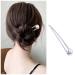 Dervivea French Pearl Hair Pins Silver U-Shape Hair Stick Hair Pin White Pearl Hair Fork Pins Minimalist Metal Updo Sticks Bun Decorative Hair Accessories for Women