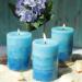 Pillar Candles Ocean Scented, Immeiscent Aromatherapy Candles, 50+ Hours Burn Long Lasting, Blue Mottled Layered Candles for Home Scented, SPA, Restaurant, Set of 3(Dia:3XH:4”) 3"X4"