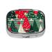 Christmas Trees Print Metal Iron Plating Square Mini Pill Box Portable Pill Box for Home Traveling Purse